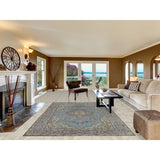 Blue Medallion Tabriz Persian Rug Hand-Knotted Geometric Wool Carpet - 6'6"x 9'10"