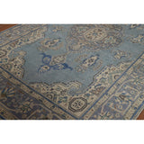 Blue Medallion Tabriz Persian Rug Hand-Knotted Geometric Wool Carpet - 6'6"x 9'10"