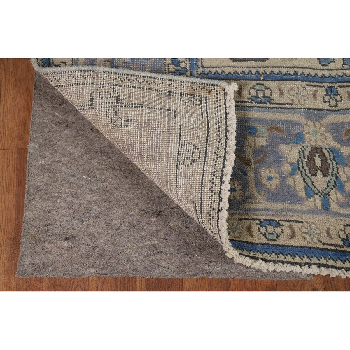 Blue Medallion Tabriz Persian Rug Hand-Knotted Geometric Wool Carpet - 6'6"x 9'10"