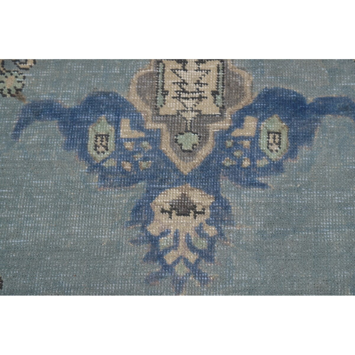 Blue Medallion Tabriz Persian Rug Hand-Knotted Geometric Wool Carpet - 6'6"x 9'10"