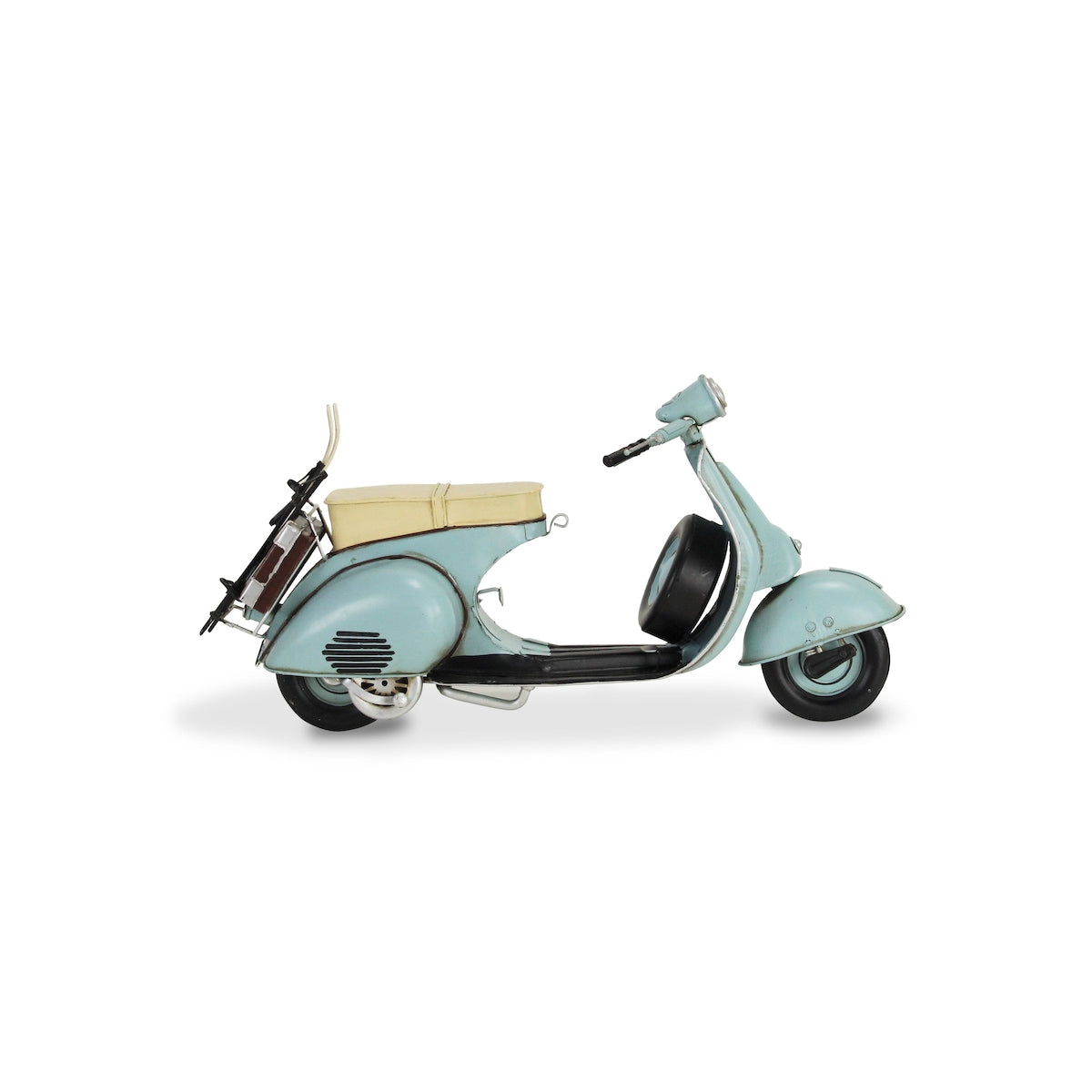 Blue Metal Model Scooter with Skis