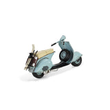 Blue Metal Model Scooter with Skis