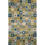 Blue Multicolored Boxes Geometric Indoor Rug (42' x 66')