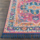Blue/Orange Boho Medallion Tassel Area Rug - 2'7" x 10' Runner