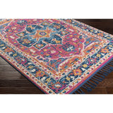 Blue/Orange Boho Medallion Tassel Area Rug - 2'7" x 10' Runner