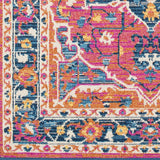 Blue/Orange Boho Medallion Tassel Area Rug - 2'7" x 10' Runner