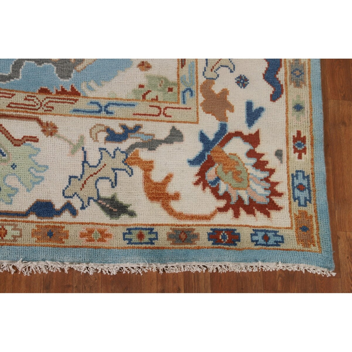 Blue Oushak Indian Area Rug Handmade Wool Carpet - 7'10"x 10'0"