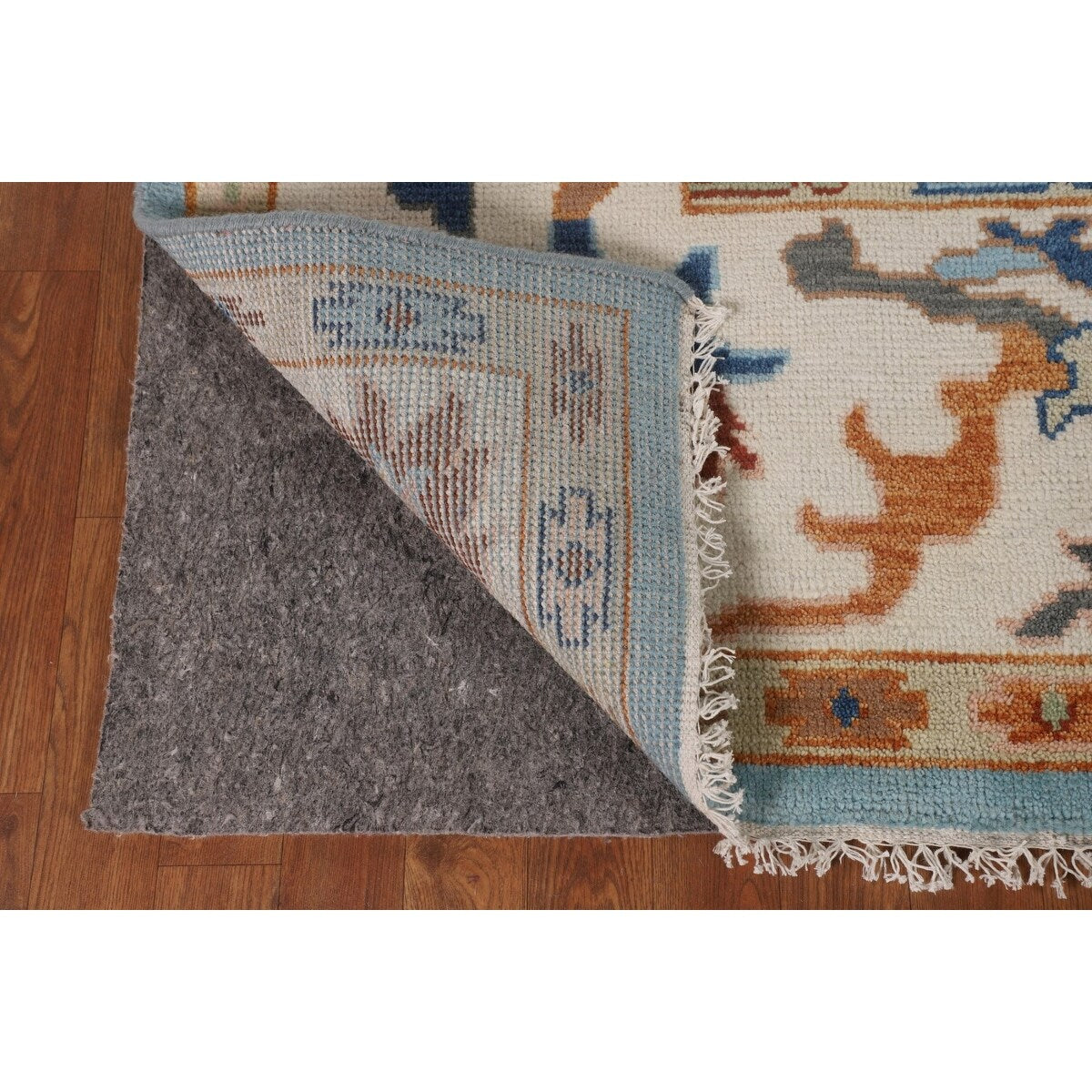 Blue Oushak Indian Area Rug Handmade Wool Carpet - 7'10"x 10'0"