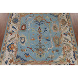 Blue Oushak Indian Area Rug Handmade Wool Carpet - 7'10"x 10'0"