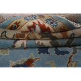 Blue Oushak Indian Area Rug Handmade Wool Carpet - 7'10"x 10'0"