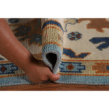Blue Oushak Indian Area Rug Handmade Wool Carpet - 7'10"x 10'0"