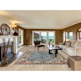 Blue Oushak Indian Area Rug Handmade Wool Carpet - 7'10"x 10'0"