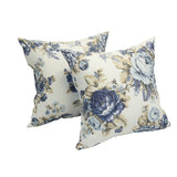 Blue Rose Garden 17-inch Accent Throw Pillow (Set of 2)