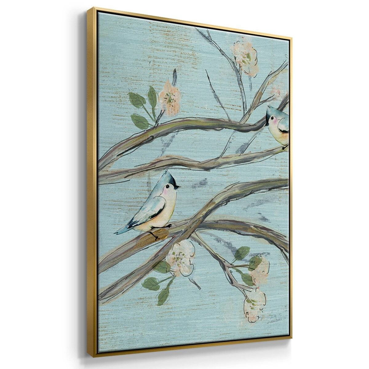 Blue Sky and Blossoms - Multi Piece Framed Canvas