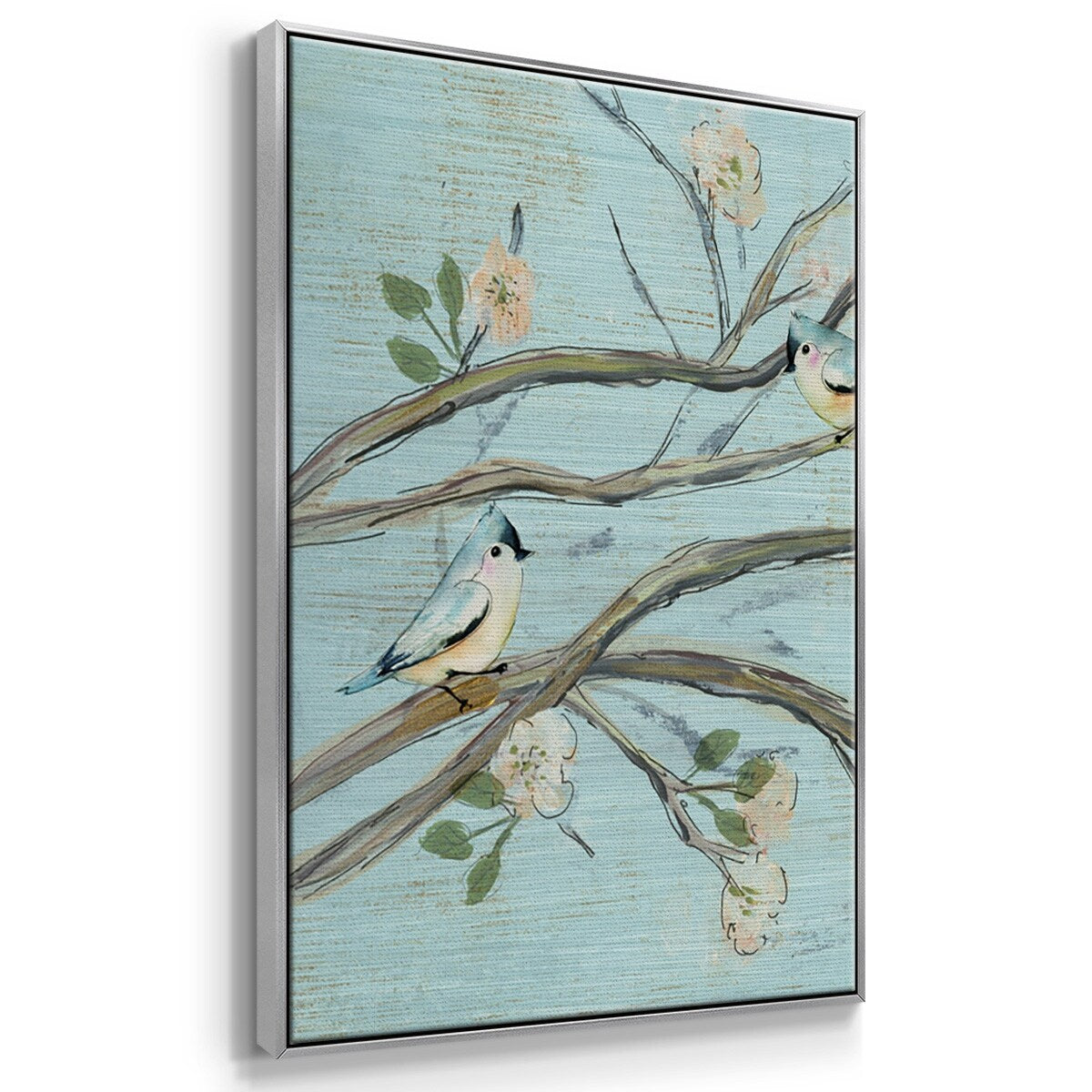 Blue Sky and Blossoms - Multi Piece Framed Canvas