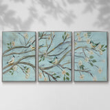 Blue Sky and Blossoms - Multi Piece Framed Canvas