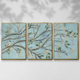 Blue Sky and Blossoms - Multi Piece Framed Canvas