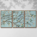 Blue Sky and Blossoms - Multi Piece Framed Canvas