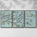 Blue Sky and Blossoms - Multi Piece Framed Canvas