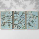 Blue Sky and Blossoms - Multi Piece Framed Canvas