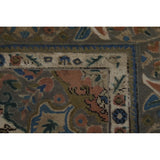 Blue Tabriz Vintage Persian Area Rug Handmade Traditional Wool Carpet - 6'4" x 9'5"