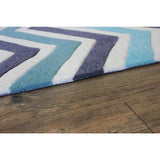 Blue White Charcoal Color Area Rug - 7'6" x 10'6"