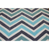 Blue White Charcoal Color Area Rug - 7'6" x 10'6"