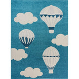 Blue White Soft Cute Area rug Carpet Mat with Baloons Clouds Cartoon For Kids Little Girl Boy Room Nursery 4x5 5x7 7x9 8x10