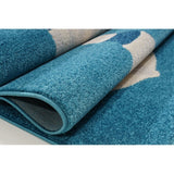 Blue White Soft Cute Area rug Carpet Mat with Baloons Clouds Cartoon For Kids Little Girl Boy Room Nursery 4x5 5x7 7x9 8x10