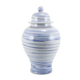 Blue & White Marbleized Temple Jar Large