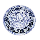 Blue & White Plate With Dragon Mortif