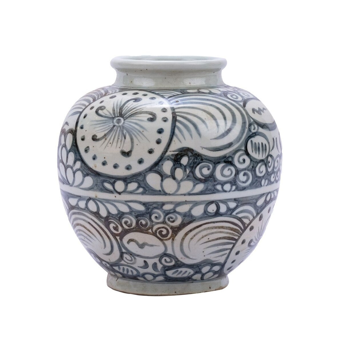 Blue & White Yuan Sunflower Open Top Jar
