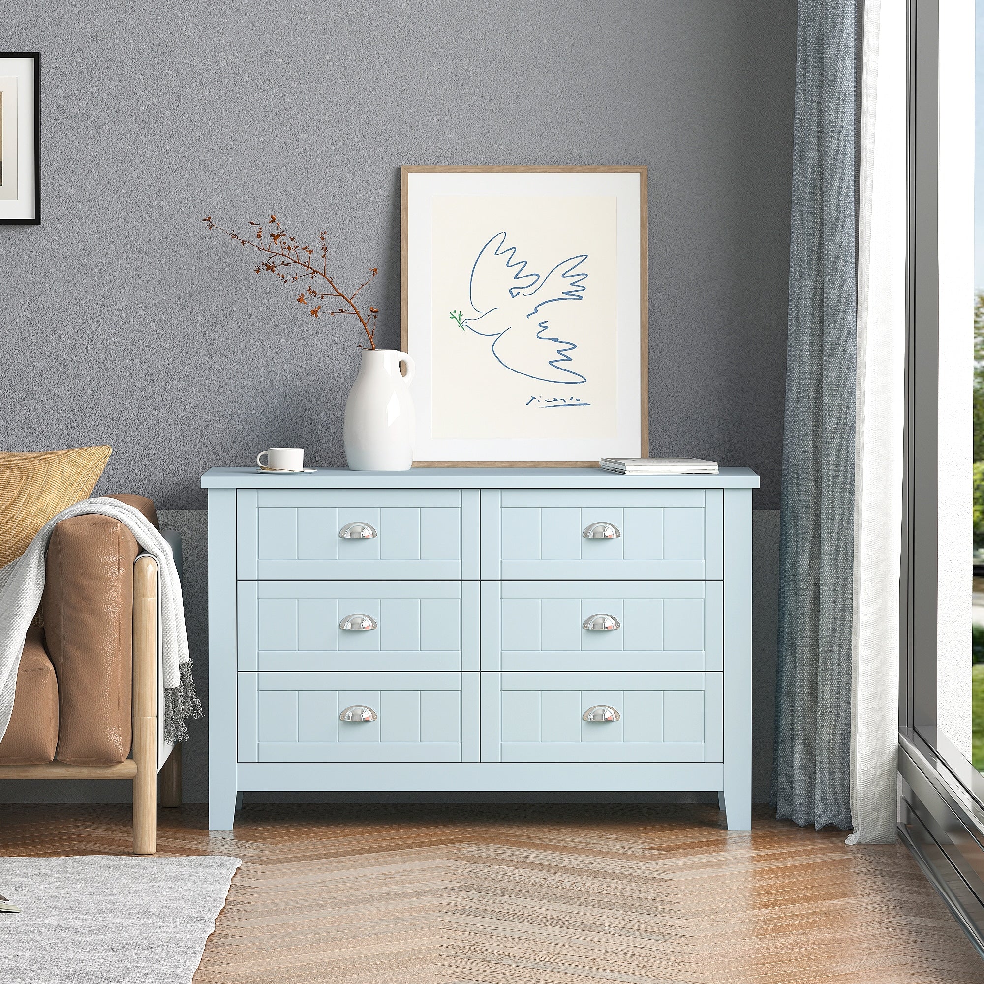 Grey and blue dresser sales