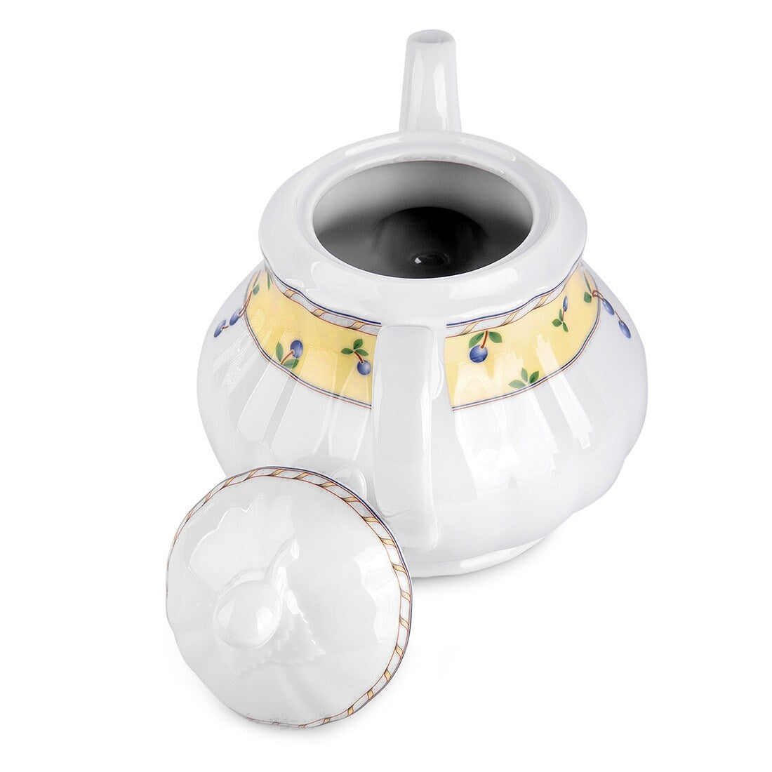 Blueberry Porcelain White Teapot - 40.58 fl oz