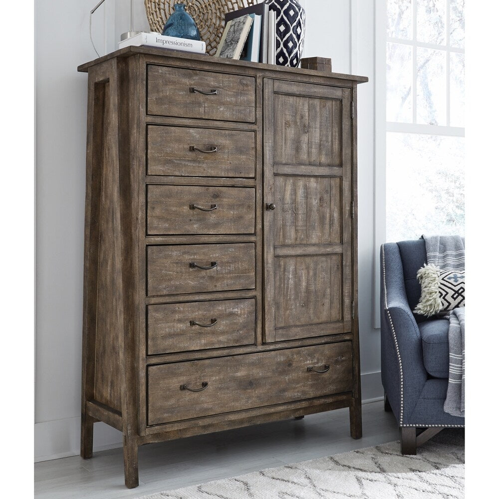 Bluff Heights Rustic Weathered Nutmeg Door Chest