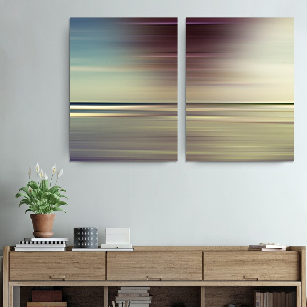 Blur Stripes XLVI' 2-Piece Wrapped Canvas Wall Art Set