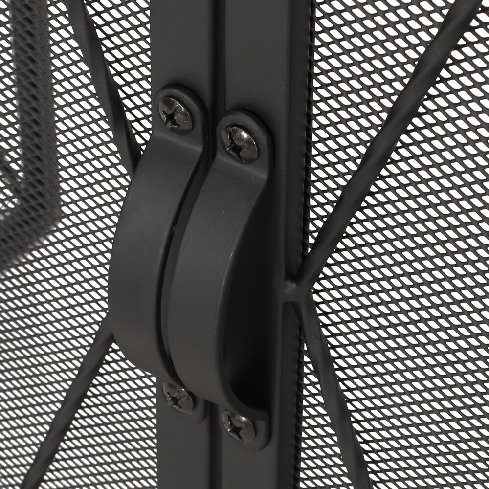 Blyfield Modern Iron Folding Fireplace Screen with Door by Christopher Knight Home