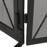 Blyfield Modern Iron Folding Fireplace Screen with Door by Christopher Knight Home