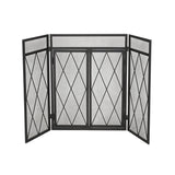 Blyfield Modern Iron Folding Fireplace Screen with Door by Christopher Knight Home