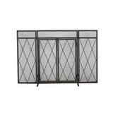 Blyfield Modern Iron Folding Fireplace Screen with Door by Christopher Knight Home