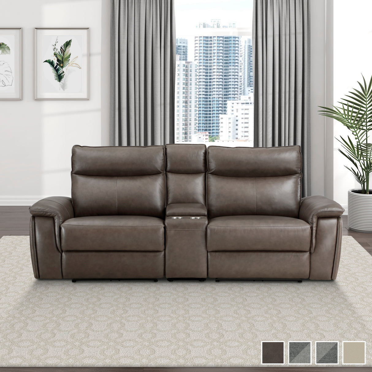 Blythe Power Double Reclining Loveseat with Console