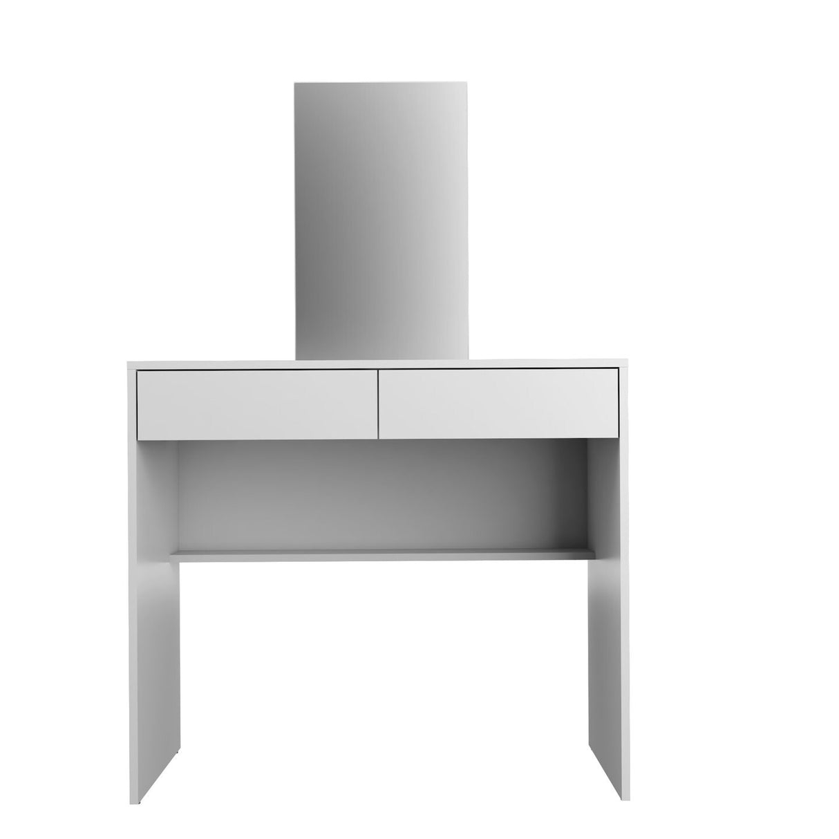 Boahaus Margaret Dressing Table with Mirror, White, 02 Drawers