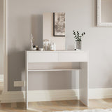 Boahaus Margaret Dressing Table with Mirror, White, 02 Drawers