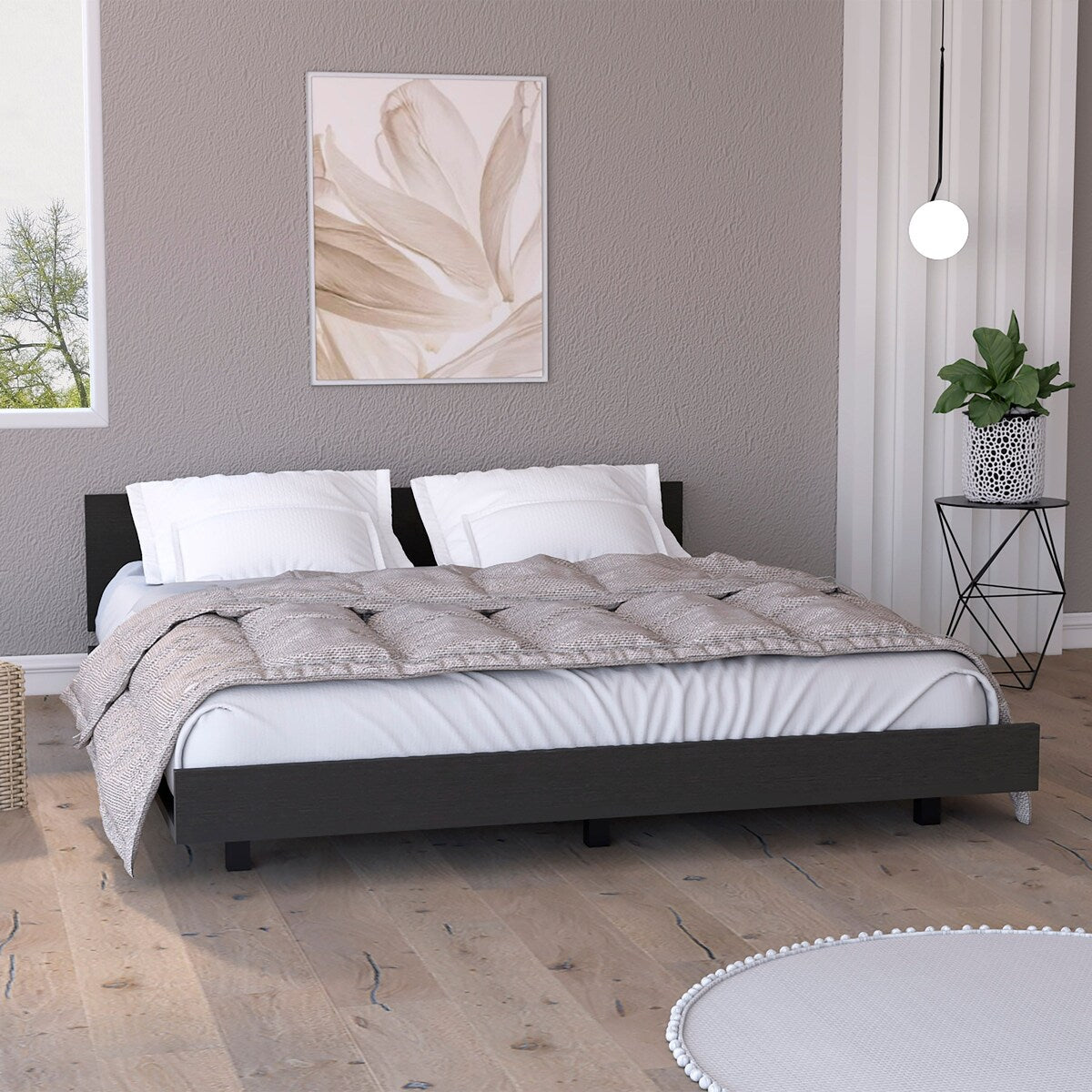 Boahaus Frisia Bed Frame (Grey)