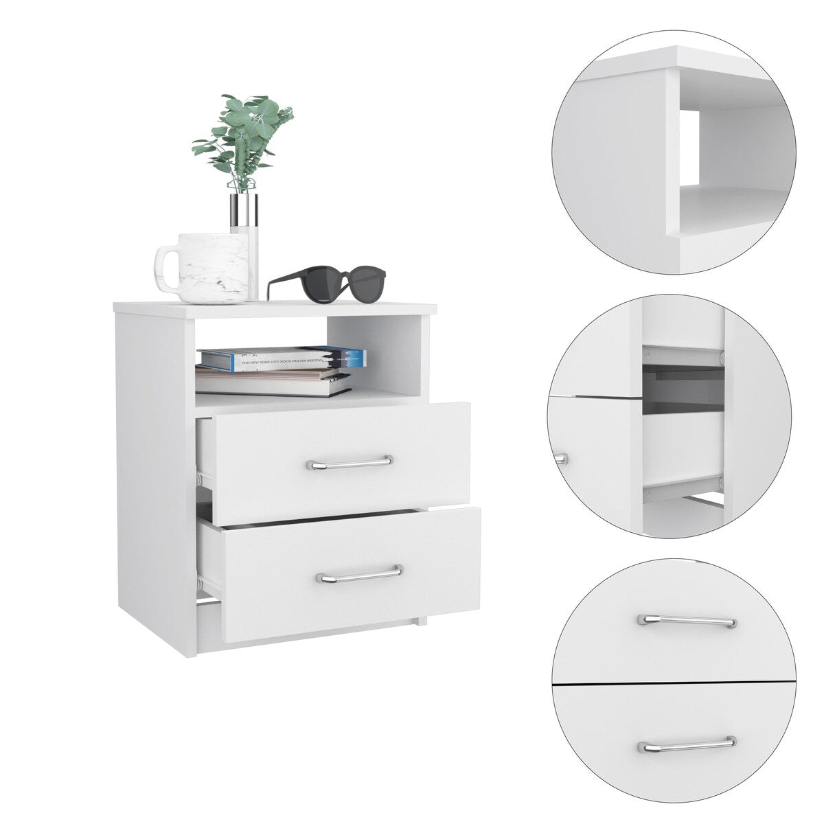 Boahaus Palma Nightstand (White)