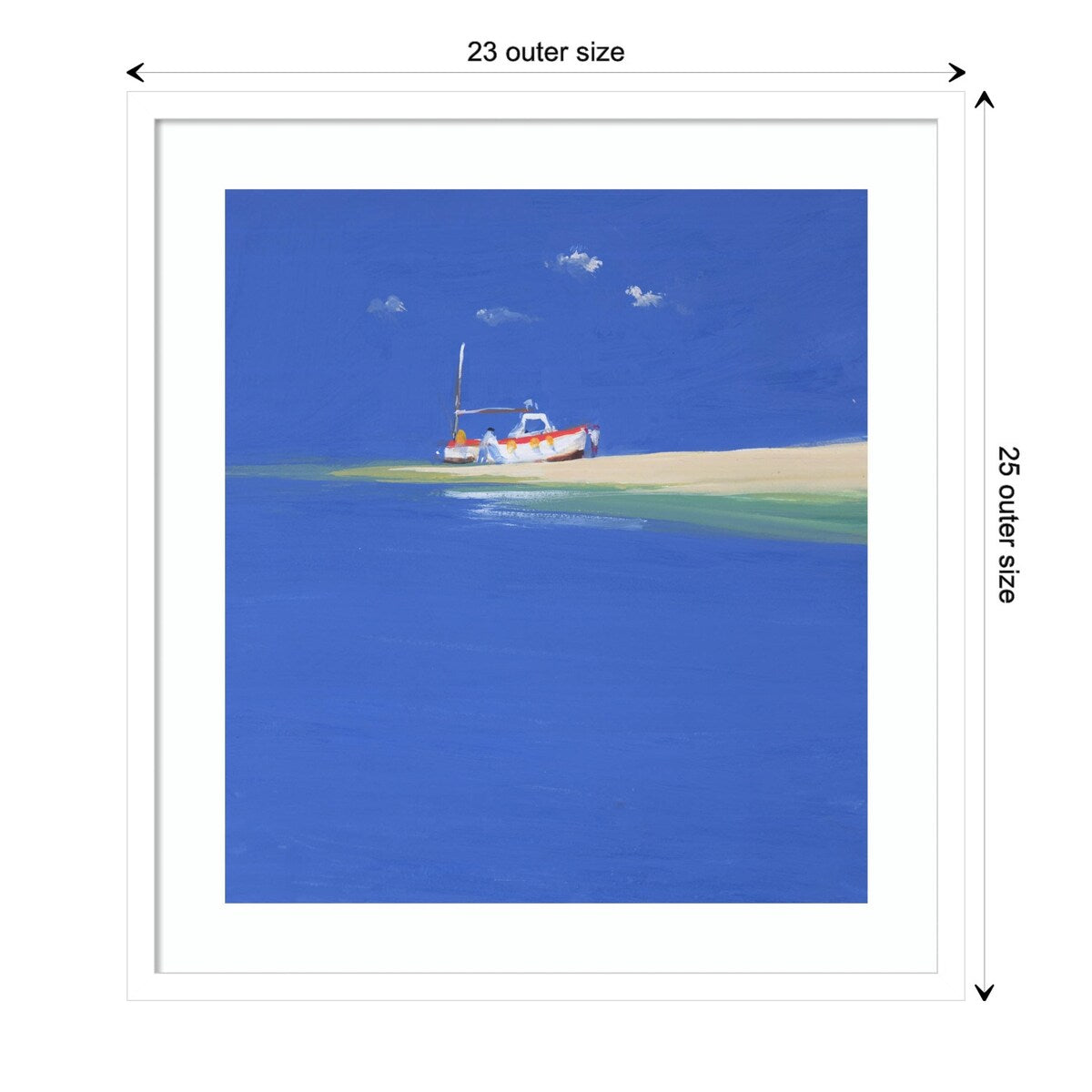 Boat Awaiting the Tide by John Miller Wood Framed Wall Art Print