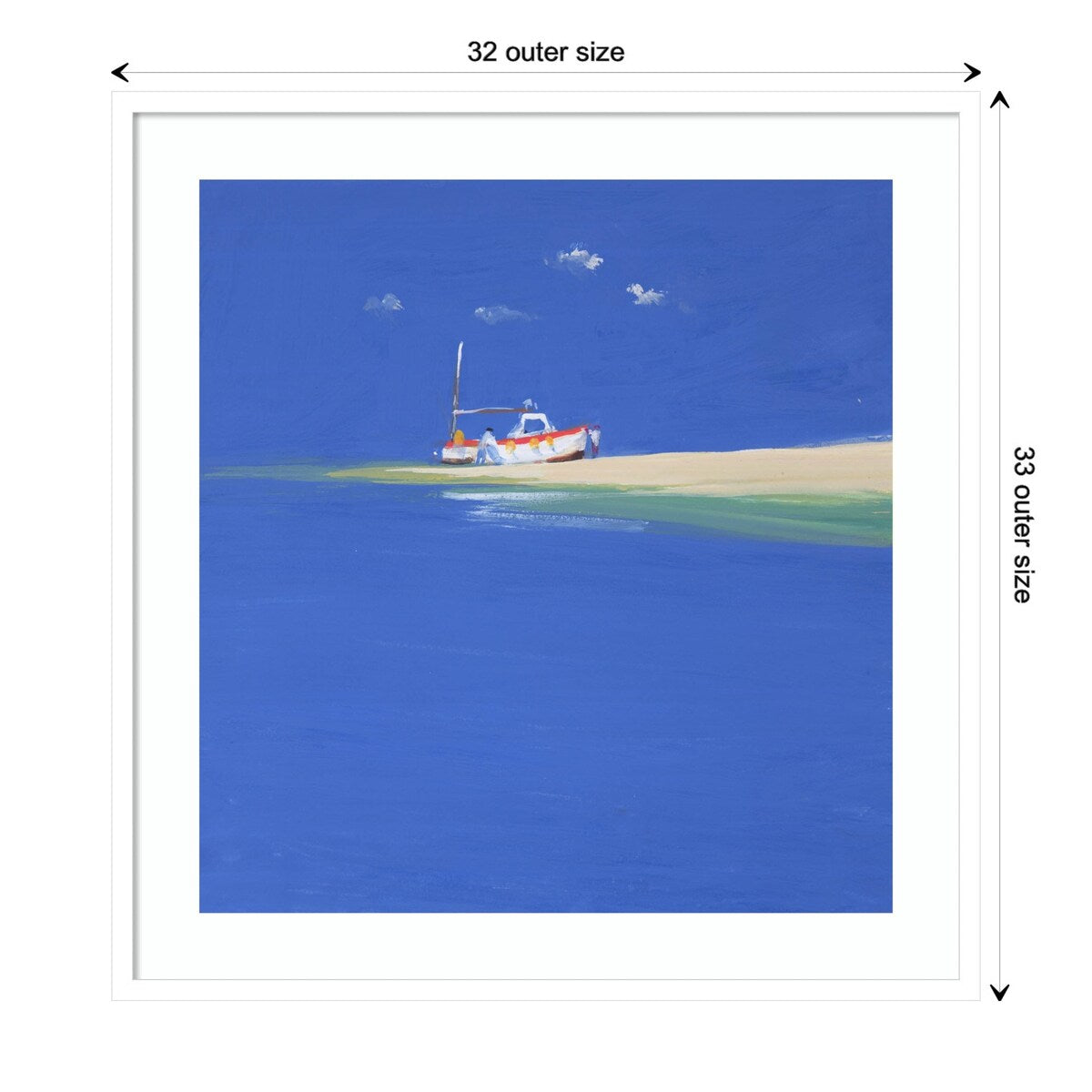 Boat Awaiting the Tide by John Miller Wood Framed Wall Art Print