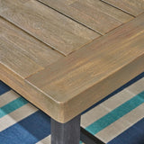 Boden Outdoor 6 Piece Wood and Wicker Dining Set with Chairs and Bench by Christopher Knight Home