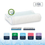 Bodipedic Comfort Gel Overlay Contour Memory Foam Bed Pillow - White
