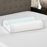 Bodipedic Comfort Gel Overlay Contour Memory Foam Bed Pillow - White